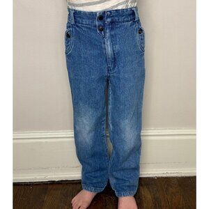 Vintage 1980s Kids Waffle Weave Blue Jeans, Choozie Size 6, Tapered Leg